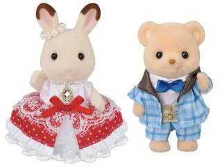 5843 40. Jubiläum: Freya & Theo Freunde Figurenset fra Sylvanian Families – produktbillede 1 af 4