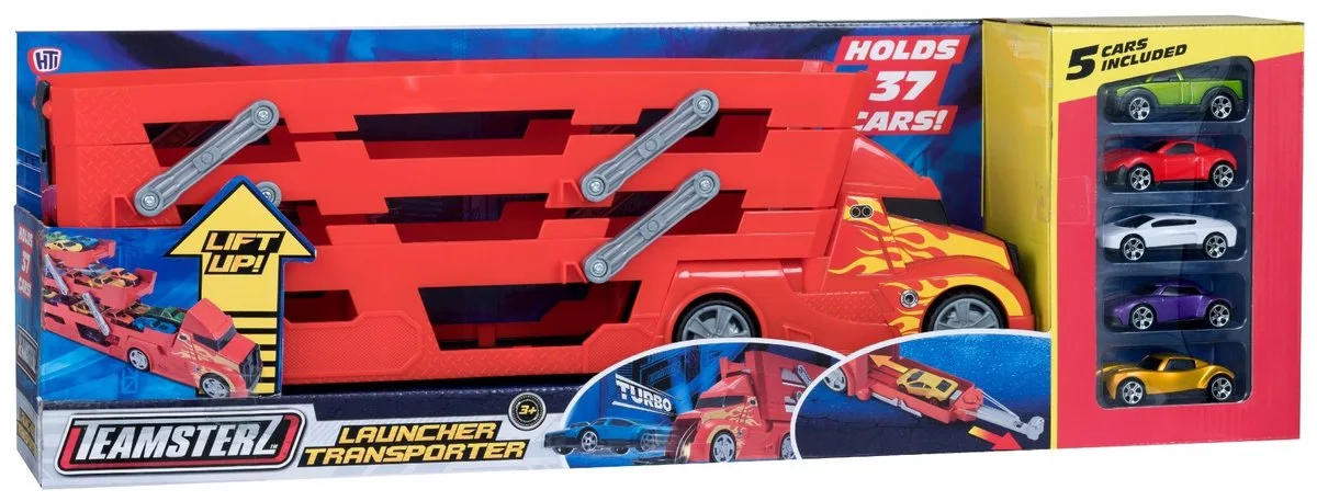 Launcher Transporter met 5 metalen auto's de Teamsterz en Rouge – photo du produit