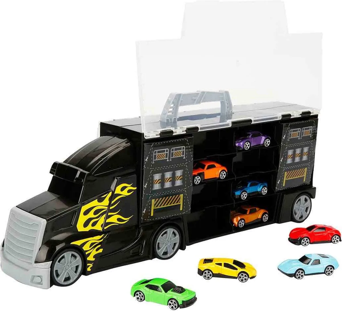 Transporter + 8 Cars (1417090) de Teamsterz en Multicolore – photo du produit