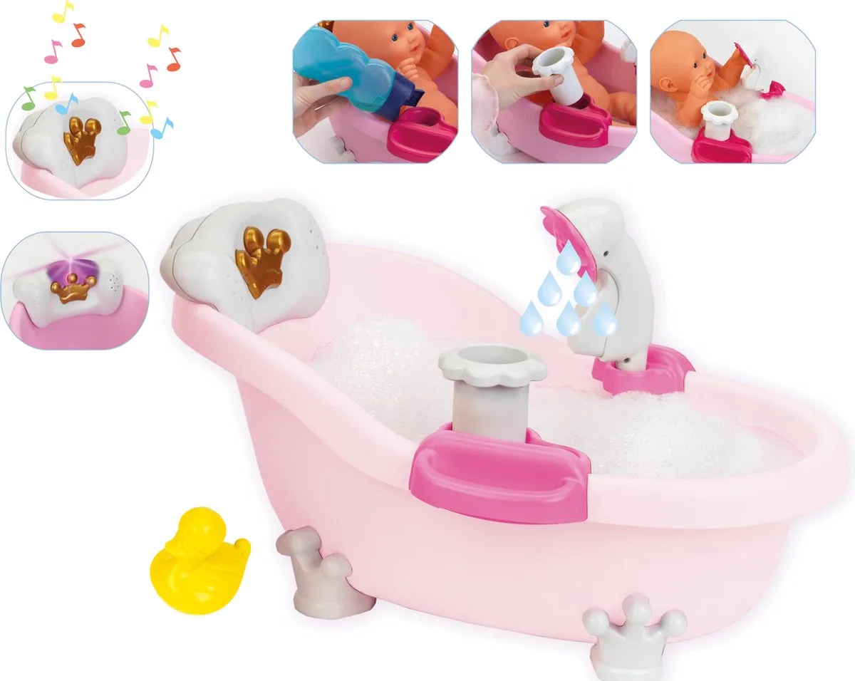 Baby Coralie speelgoed pop bad - incl. accessoires - incl. licht - incl. geluid fra Theo Klein i Lyserød – produktbillede