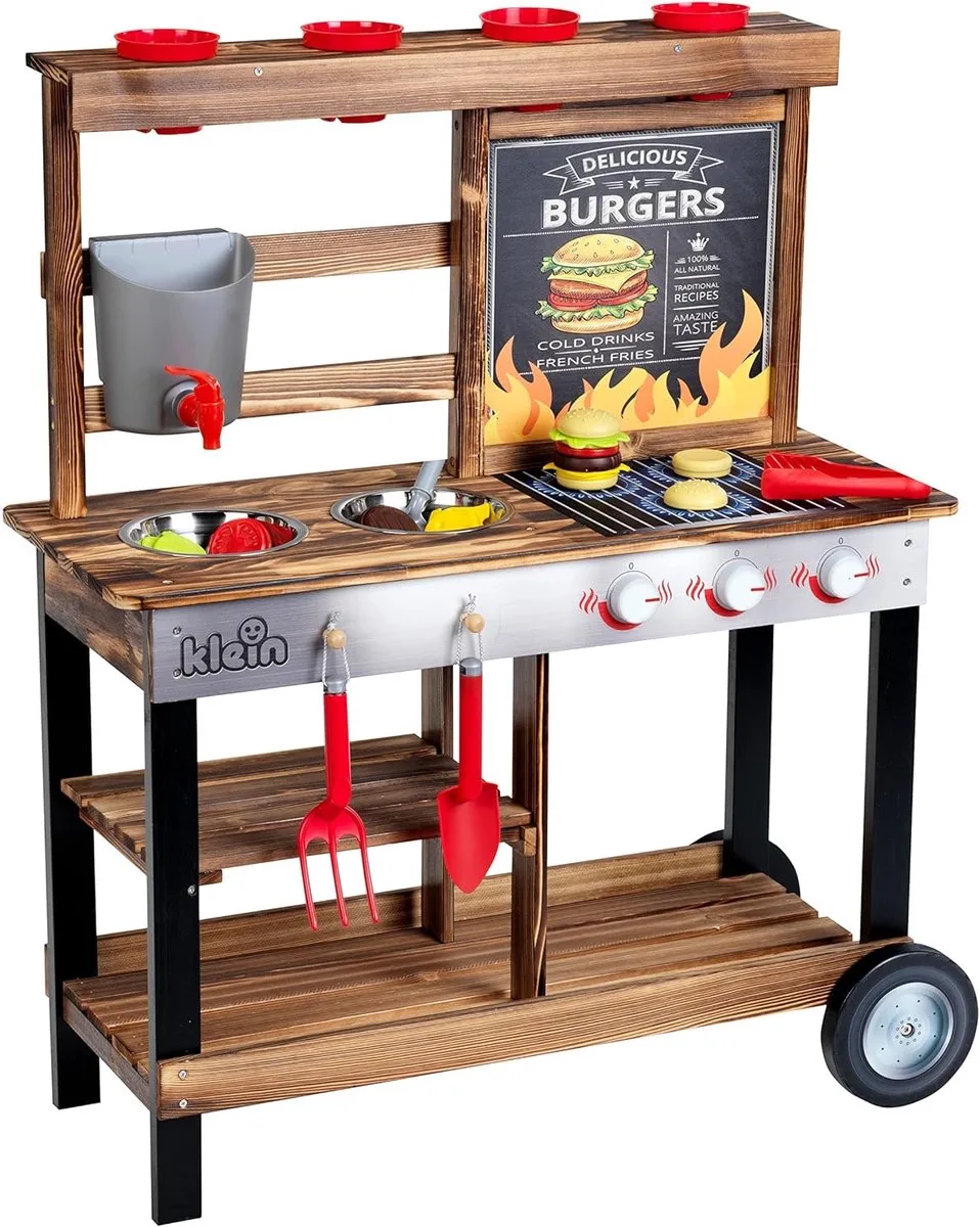 Beach Picnic BBQ zomerkeuken met afneembaar waterreservoir - incl. assecoires - hout van Theo Klein in Meerkleurig – productfoto