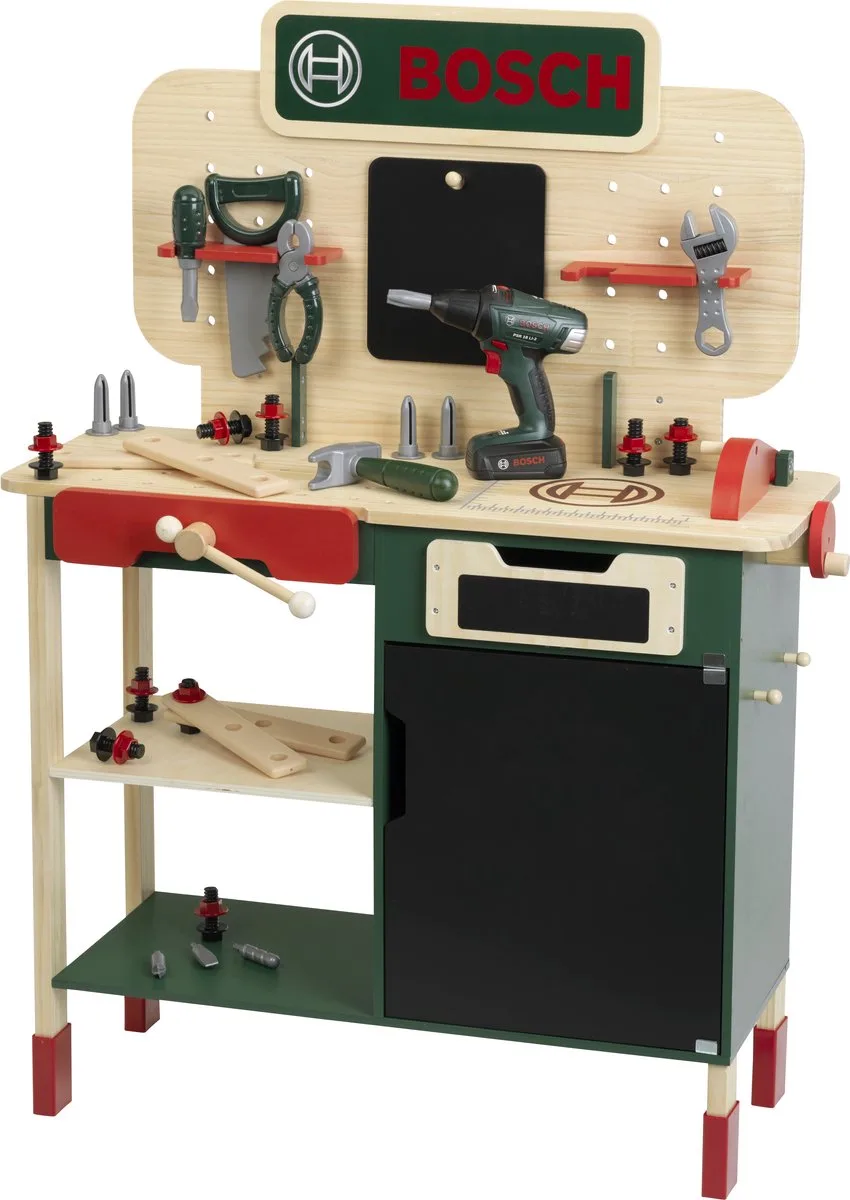 Bosch houten werkbank- in hoogte verstelbaar - incl. gereedschap met licht- en geluidseffecten von Theo Klein in Grün – Produktfoto