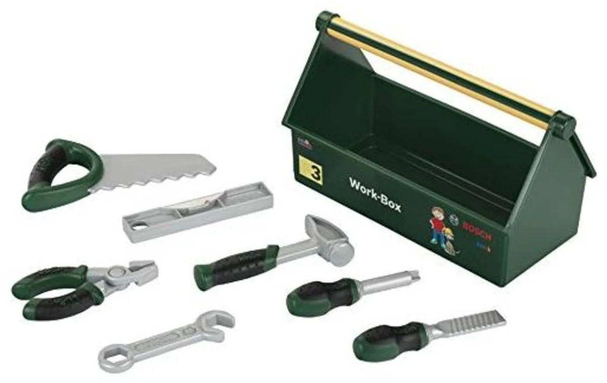 Bosch mini speelgoed gereedschapkoffer - incl zaag, schroeverdraaier en meer van Theo Klein in Meerkleurig – productfoto