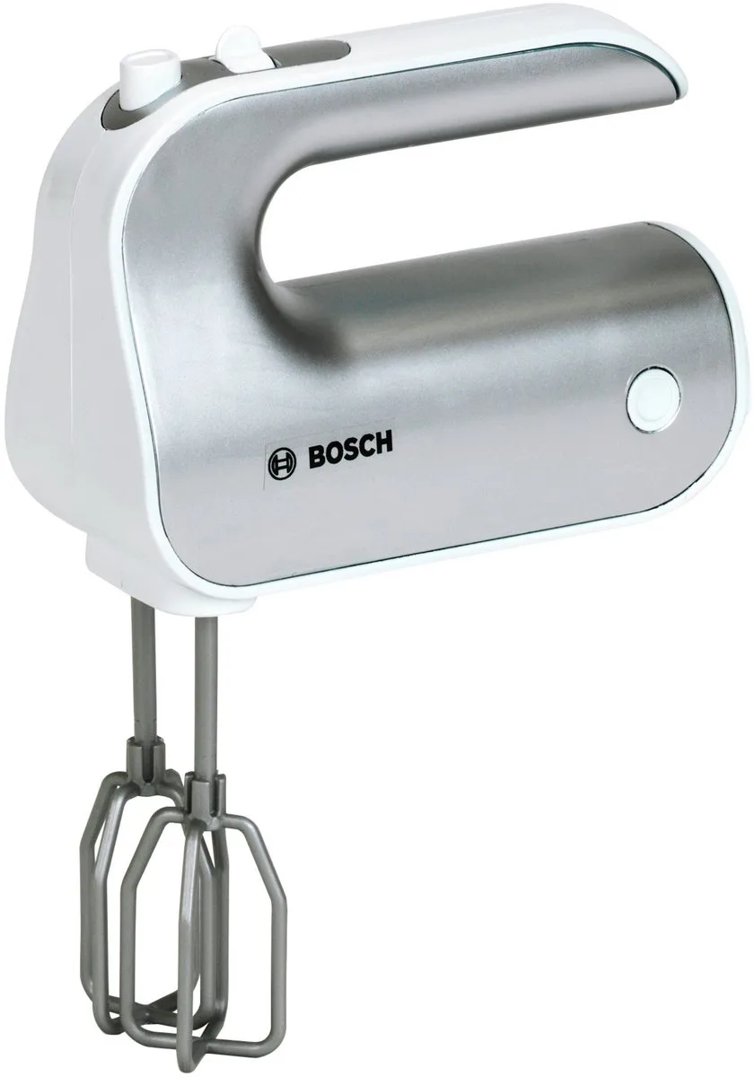 Bosch mini speelgoed handmixer - 19x7x12 cm - incl. verwijderbare en draaiende garde by Theo Klein in Silver – product photo