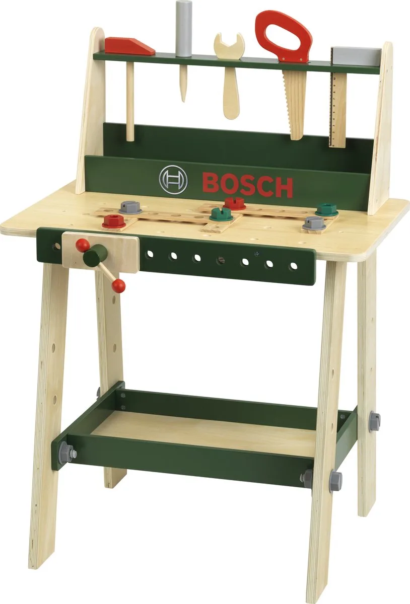 Bosch mini - speelgoed werkbank - 16-delig - hout - meerkleurig by Theo Klein in Green – product photo