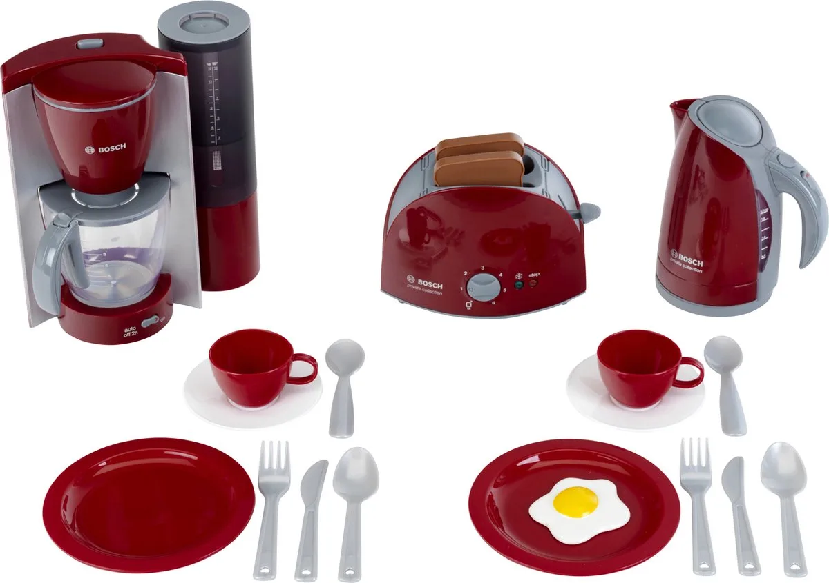 Bosch speelgoedkeukenaccessoireset groot ontbijtset - incl. broodroorster, waterkoker en meer de Theo Klein en Rouge – photo du produit