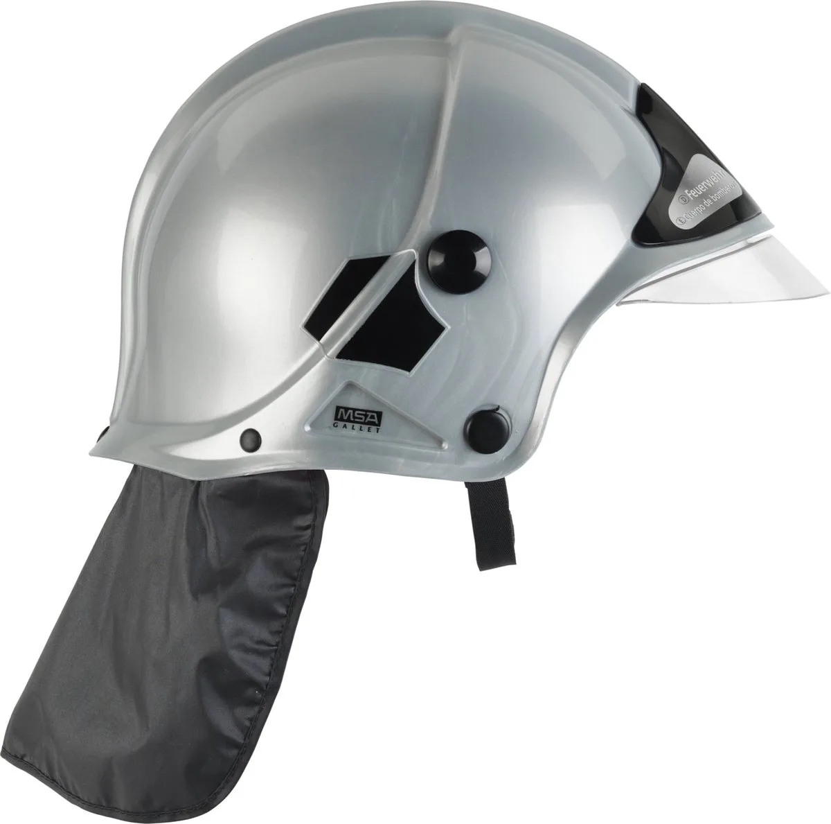 brandweerhelm - in maat afstelbaar - 31x17,5x21 cm - incl. beweegbaar vizier van Theo Klein in Zilver – productfoto