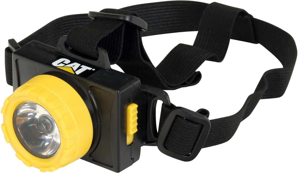 Caterpillar hoofdlamp- met knipperlicht en een hoofdband - geel/zwart fra Theo Klein i Hvid – produktbillede