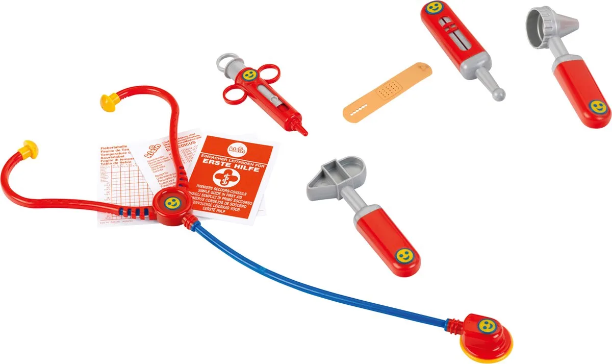 dokterskoffer - incl. speelgoedinstrumenten - 21,5x8,5x20 cm by Theo Klein in Red – product photo