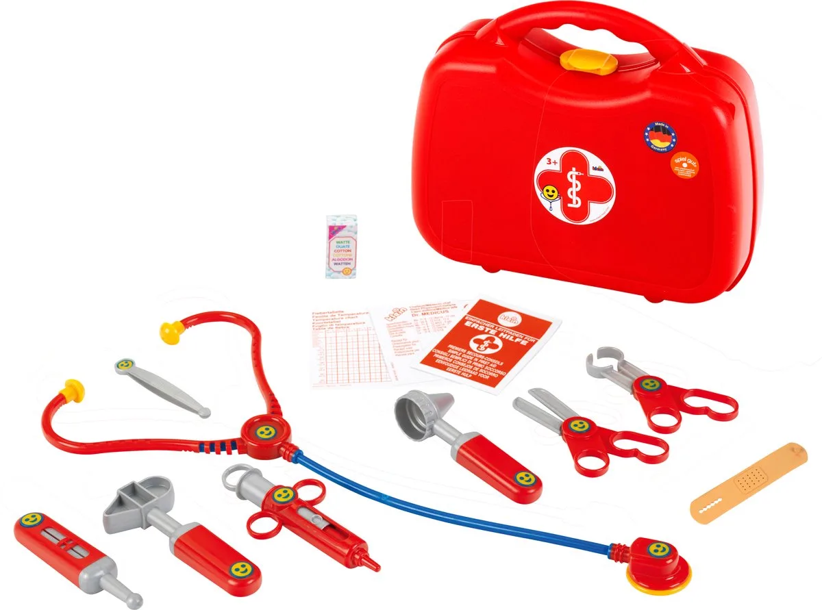 dokterskoffer - incl. speelgoedinstrumenten en handleiding voor eerstehulp - 26,5x9,5x23 cm by Theo Klein in Red – product photo