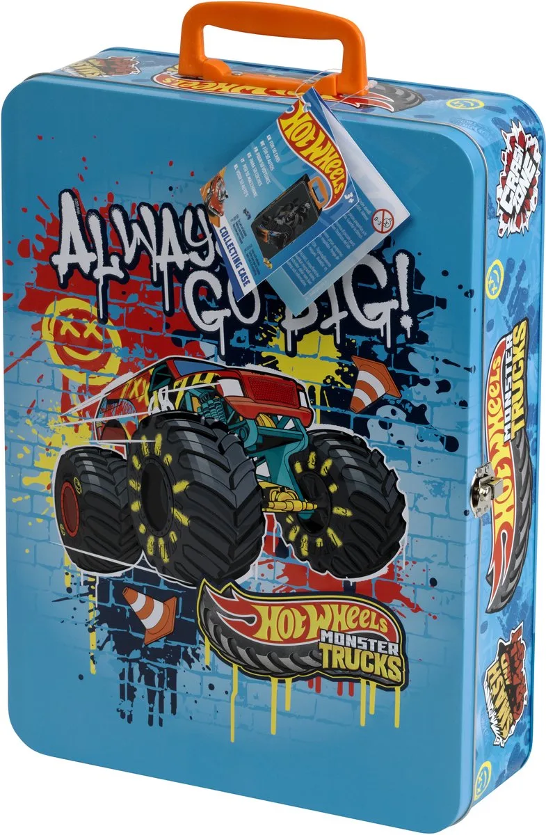 Hot Wheels Monster truck showcase - geschikt voor 8 auto's - meeneemkoffer van Theo Klein in Blauw – productfoto