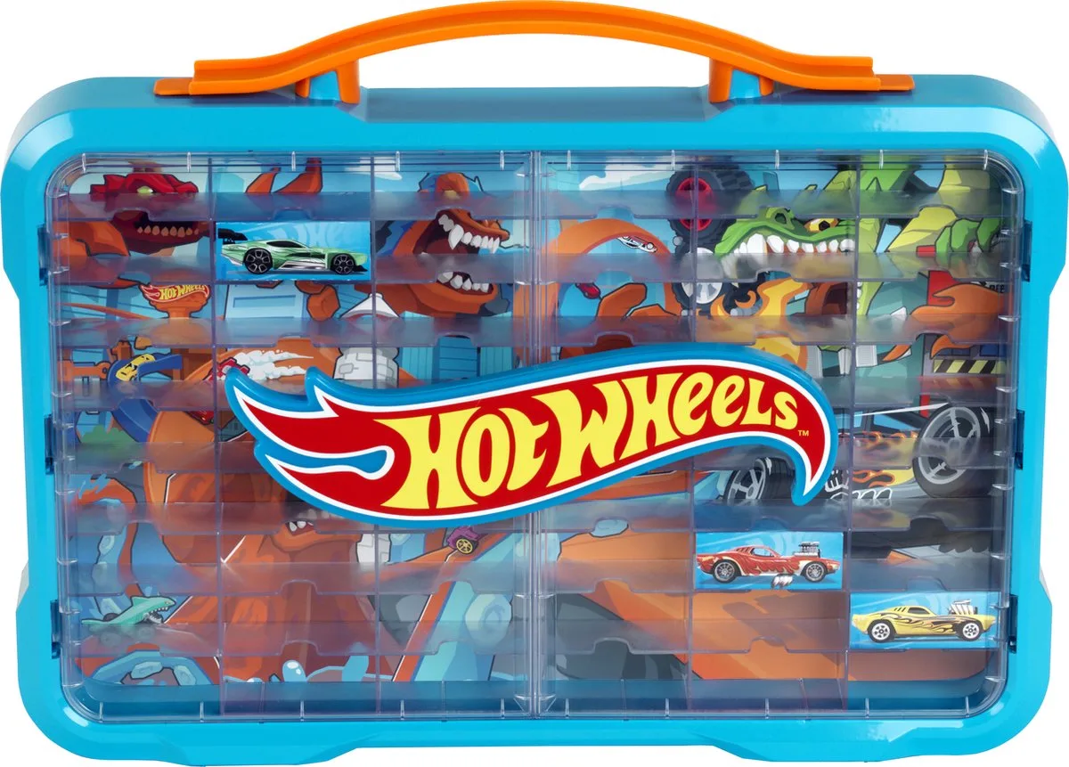 Hot Wheels - Sammelkoffervitrine mit Licht, Aufbewahrungsbox von Theo Klein in Blau – Produktfoto