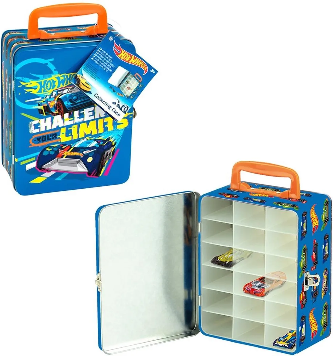 Hot Wheels verzamelkoffer - geschikt voor max. 18 auto's - 15,5x8,5x21 cm - blauw by Theo Klein in Multicolour – product photo