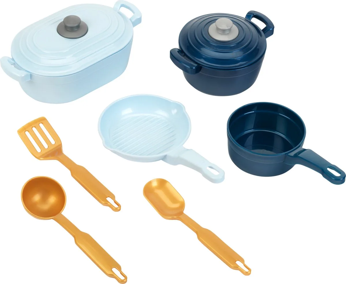 kookgerei - pollepel, spatel, kooklepel, grillpan, steelpan, pot, braadpan met deksel van Theo Klein in Meerkleurig – productfoto