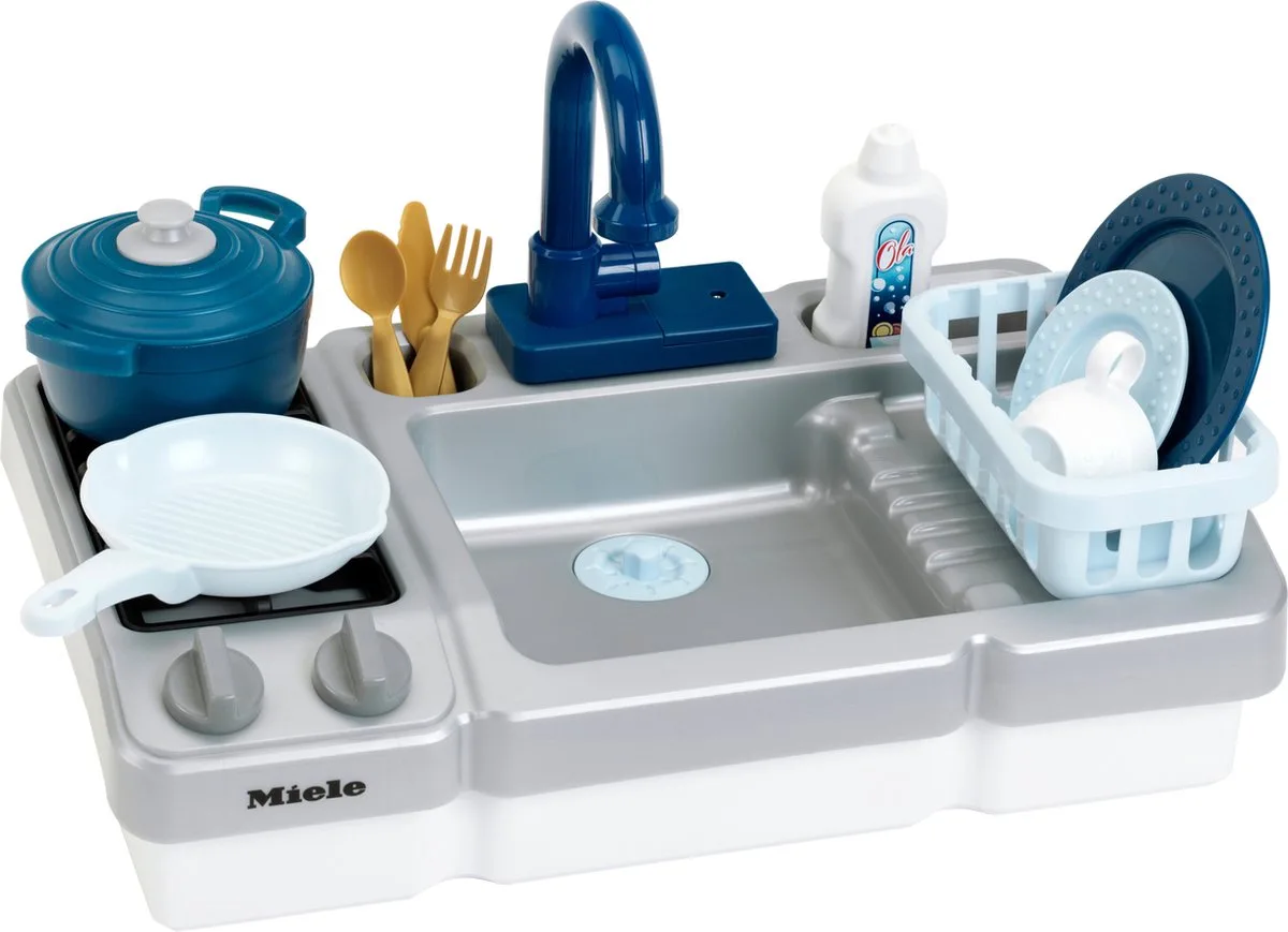 Miele - Spüle mit Wasserfunktion und Kochfeld, Spielküche von Theo Klein in Blau – Produktfoto