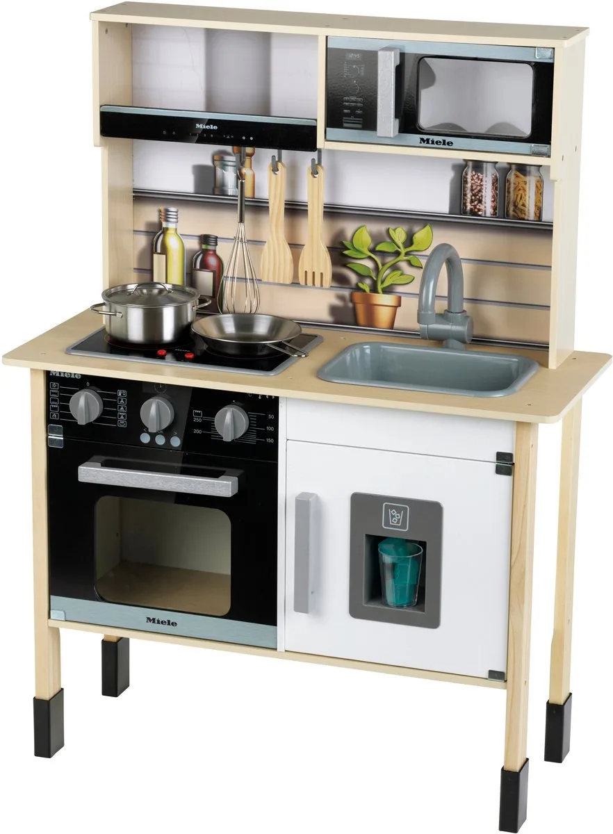 Miele-speelkeuken - aanrechtblad van 55 cm hoog - incl. licht en geluidseffecten van Theo Klein in Hout – productfoto