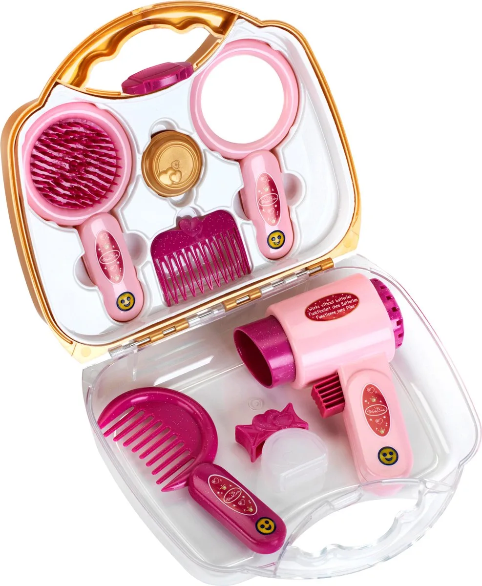 Princess Coralie kapperskoffer - incl. speelgoedfohn en haartools - 21,5x8,5x19 cm von Theo Klein in Rosa – Produktfoto