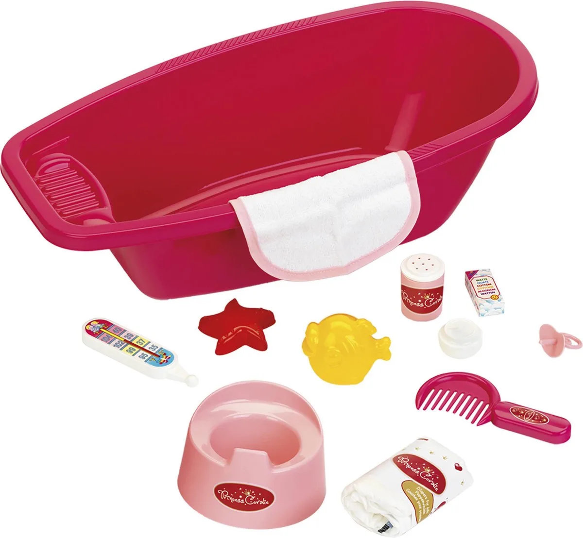 Theo Klein 1663 Baby Coralie Grande baignoire de bébé avec accessoires de Theo Klein en Rose – photo du produit