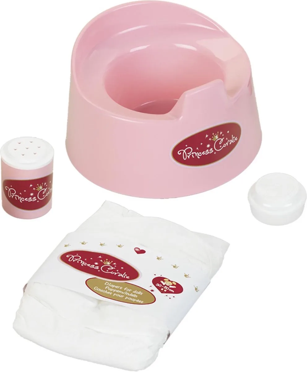 Princess Coralie potje – incl. accessoires – geschikt voor poppen tussen de 30 en 50cm by Theo Klein in Pink – product photo