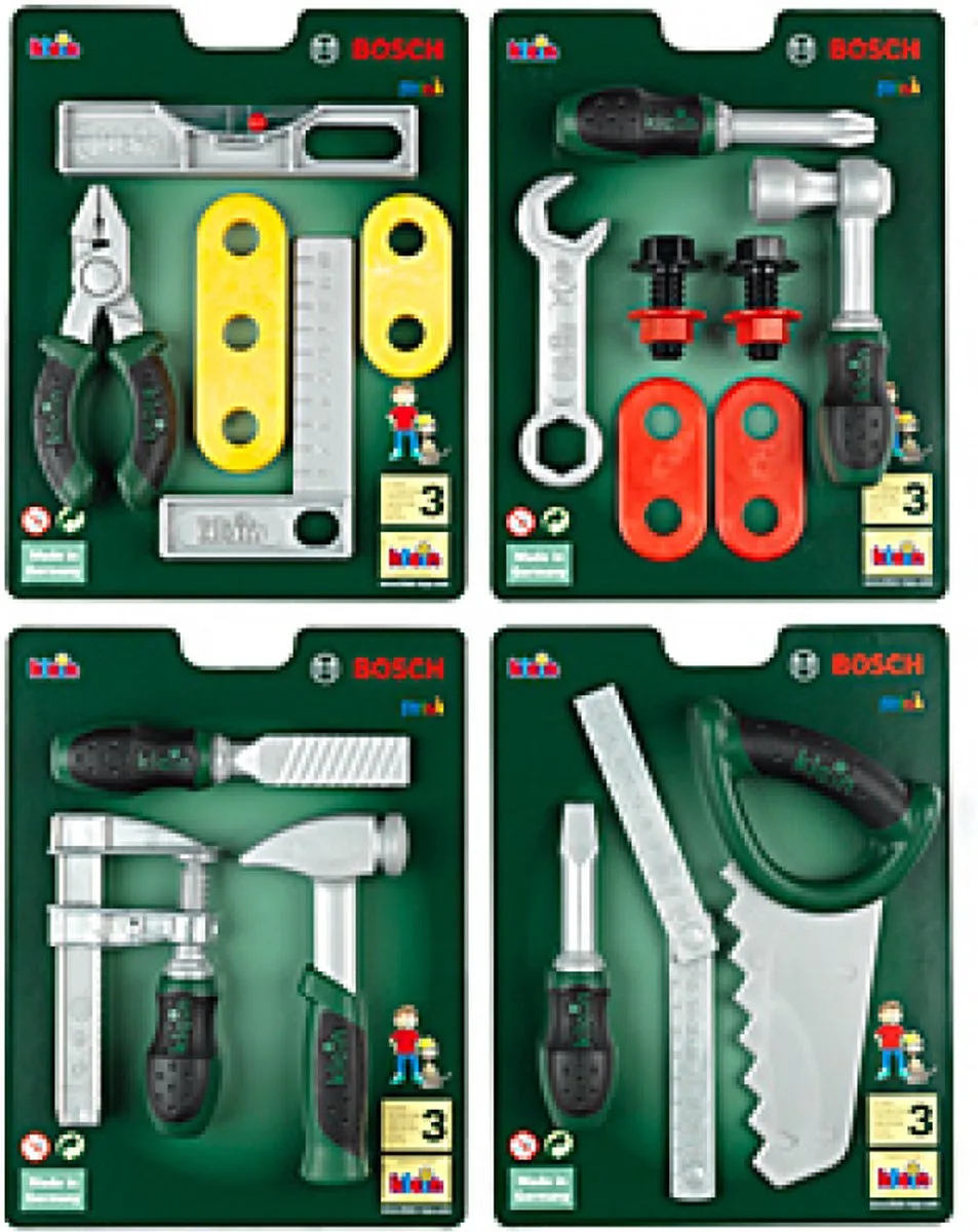 TOOL SET, 4 DIFFERT MODEL de Theo Klein en Noir, Vert, Gris, Rouge, Jaune – photo du produit