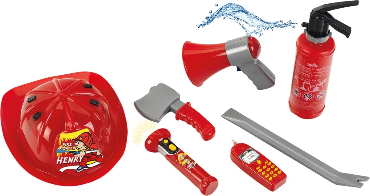 Feuerwehrset mit Helm, Rollenspiel von Theo Klein in Grau – Produktfoto