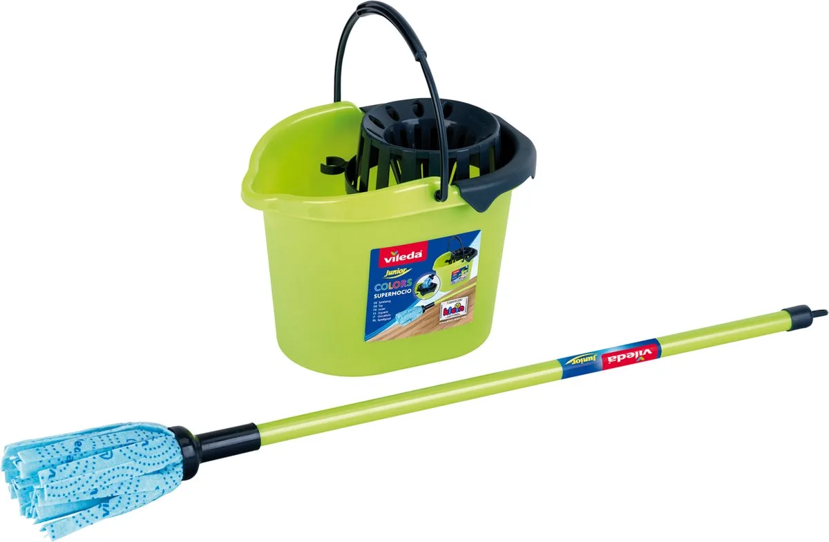 Vileda Color Line 2-delige dweilset groen - mop en emmer - 61 cm lange mop - groen by Theo Klein in Green – product photo