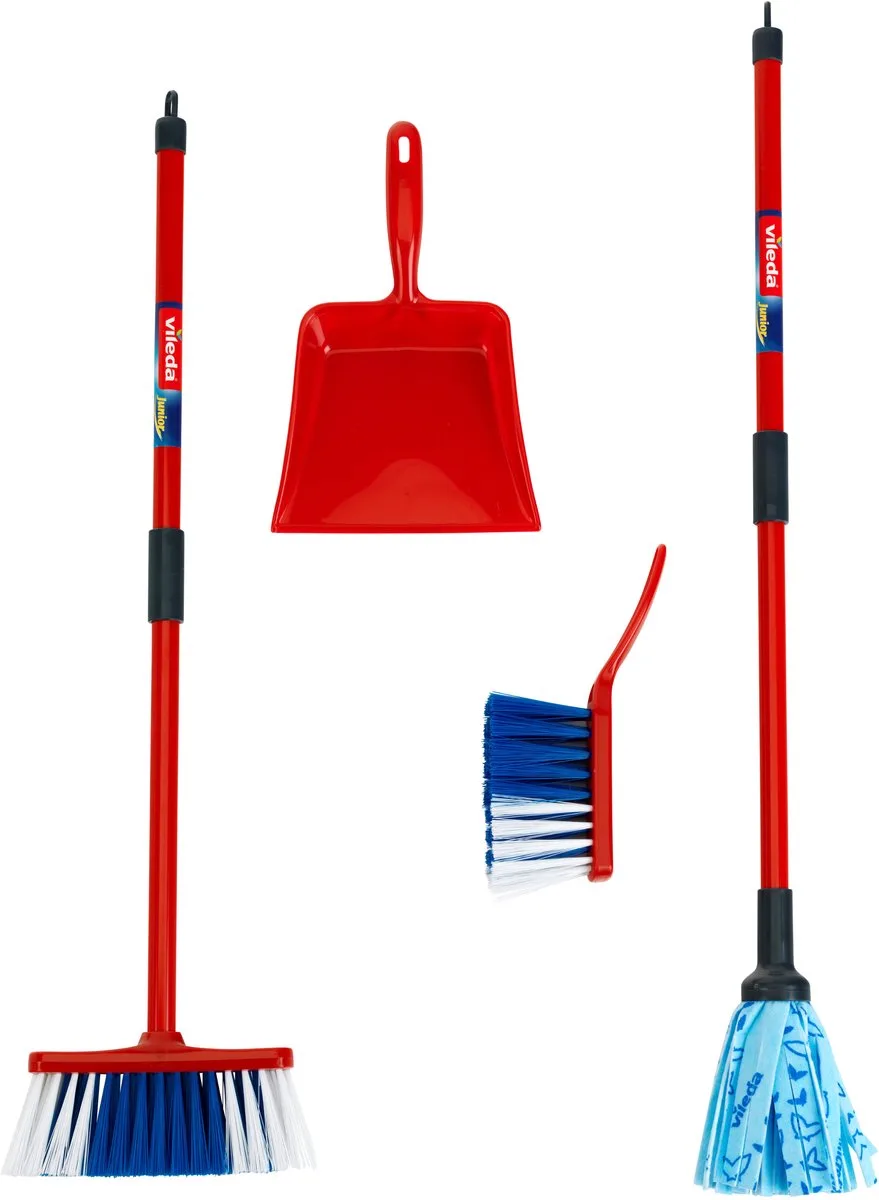 Vileda vloerwisserset - Met vloerwisser, bezem en stoffer en blik by Theo Klein in Red – product photo