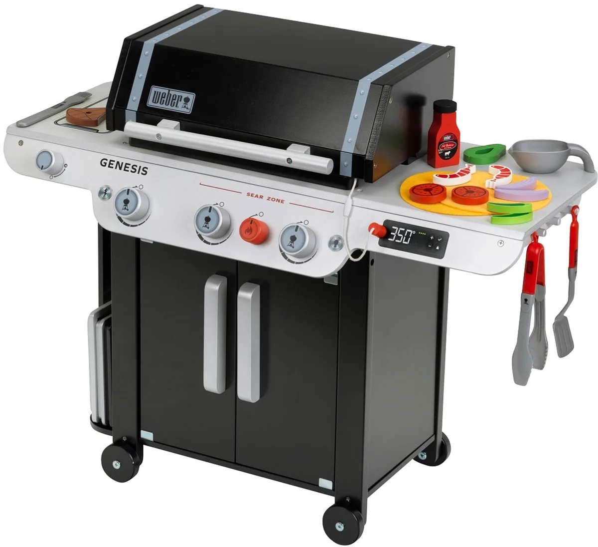 Weber - Grill bbq voor kinderen- Genesis, hout (MDF) van Theo Klein in Zwart – productfoto