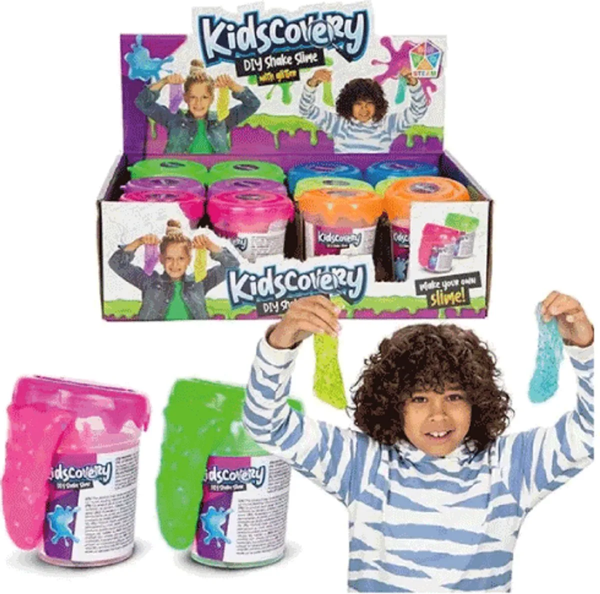 12 maak slijm-confetti shakesets van Toi-Toys – productfoto