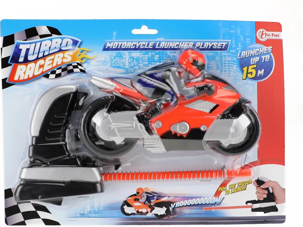 Afschietmotor Met Rijder 12 Cm van Toi-Toys in Meerkleurig – productfoto