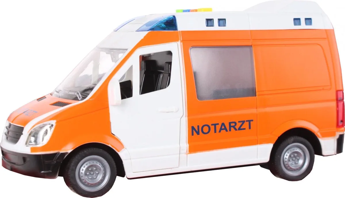 Ambulance Notatrzt Met Licht En Geluid 22 Cm Wit/oranje by Toi-Toys in White – product photo