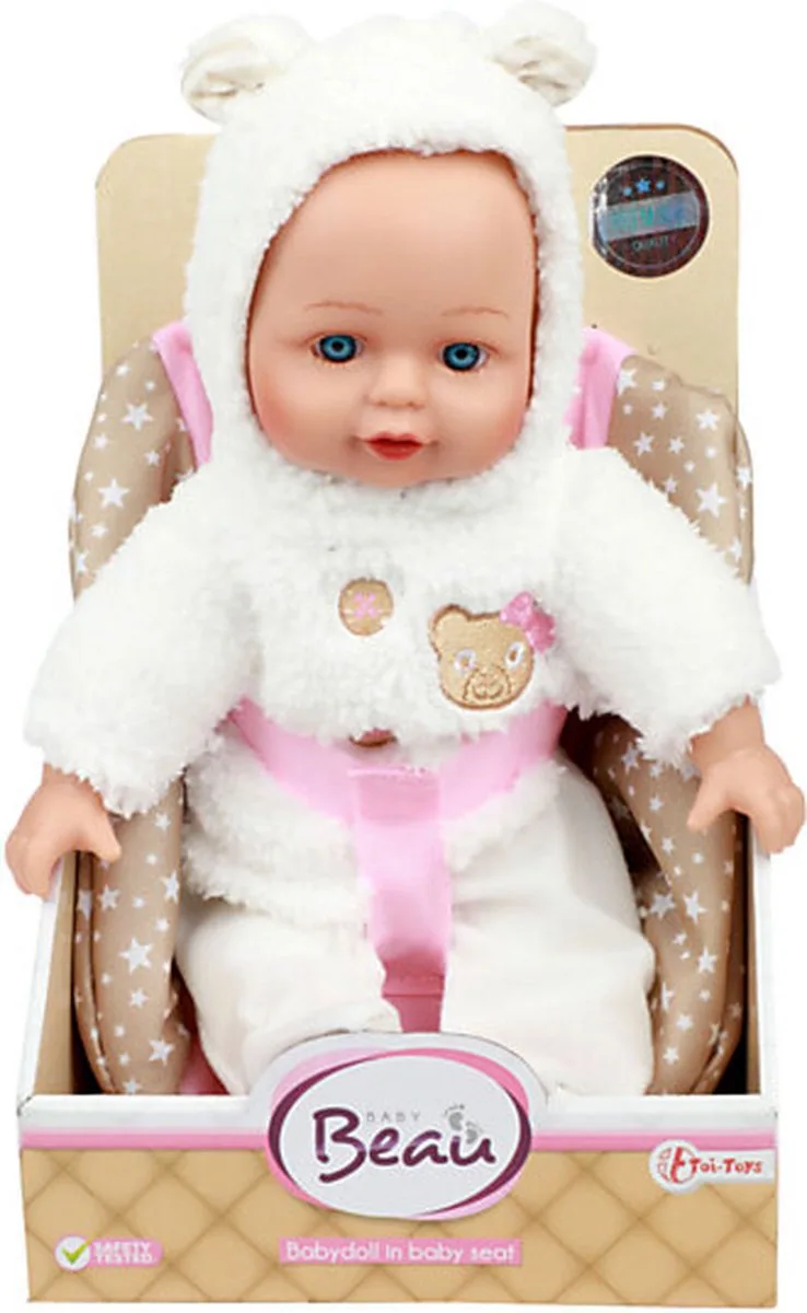 Baby Beau Babypop in Poppenzitje, 33cm fra Toi-Toys i Flerfarvet – produktbillede