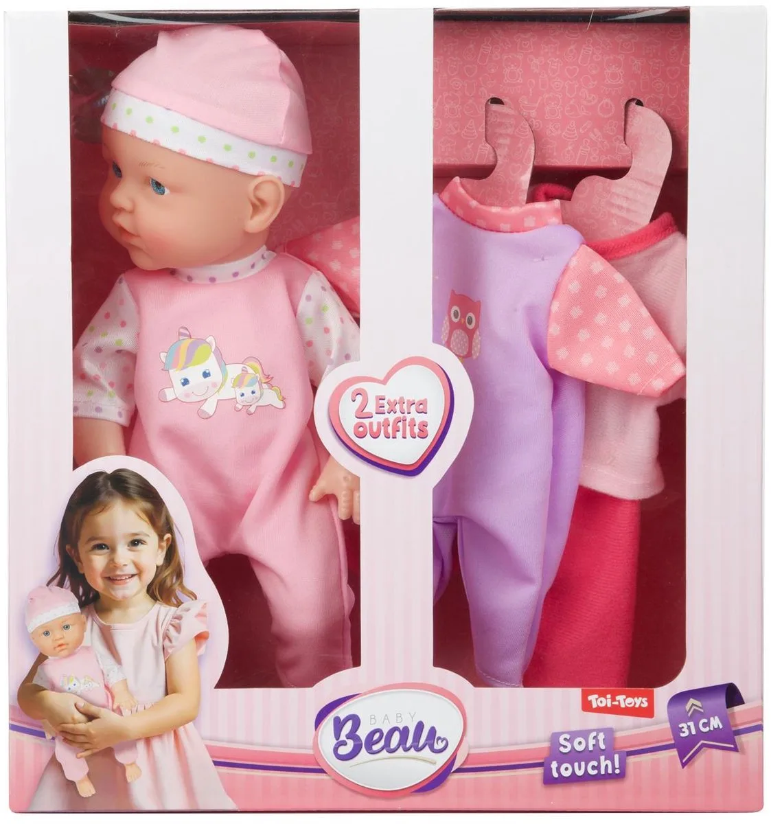 babypop 31cm - Dress Up pop voor kinderen. fra Toi-Toys i Flerfarvet – produktbillede