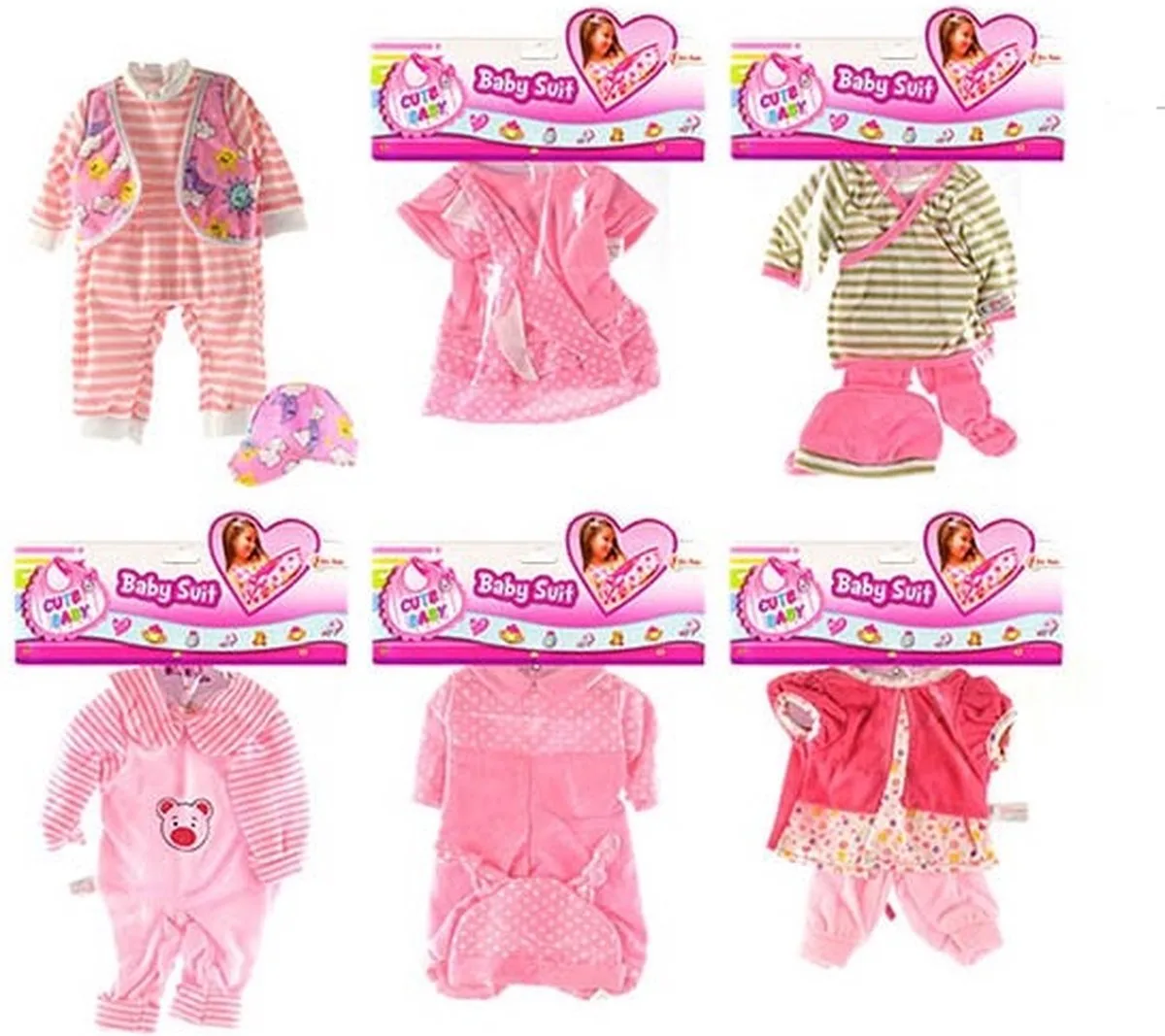 Babypoppenkleding Boxpakje 20-30 Cm Roze fra Toi-Toys i Verschillende – produktbillede