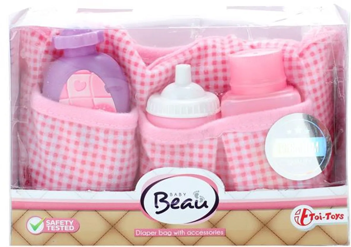 Beau - Luiertas voor babypop - Met accessoires von Toi-Toys in Rosa – Produktfoto