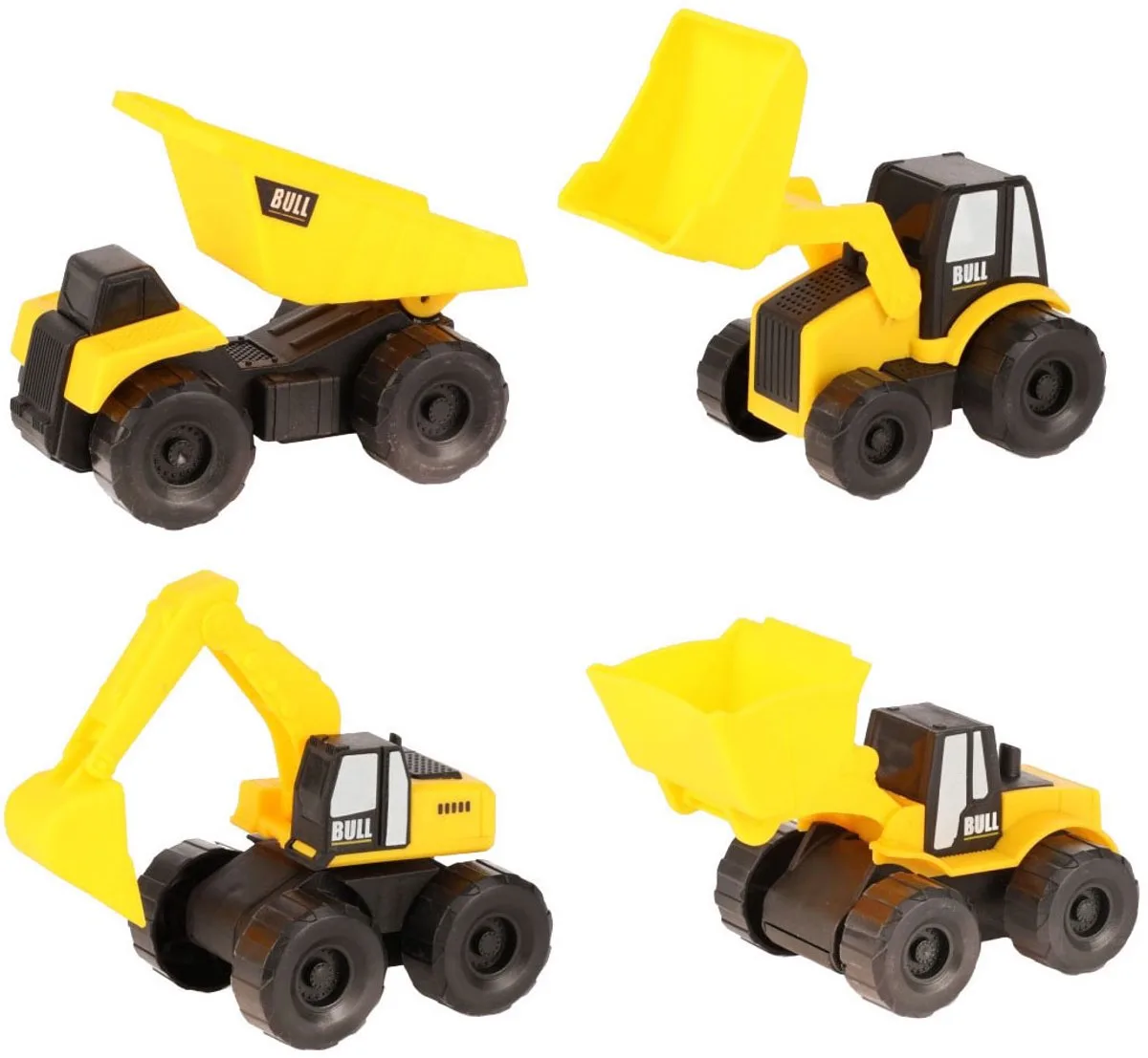 Bouwvoertuigen 4 Stuks van Toi-Toys in Geel – productfoto