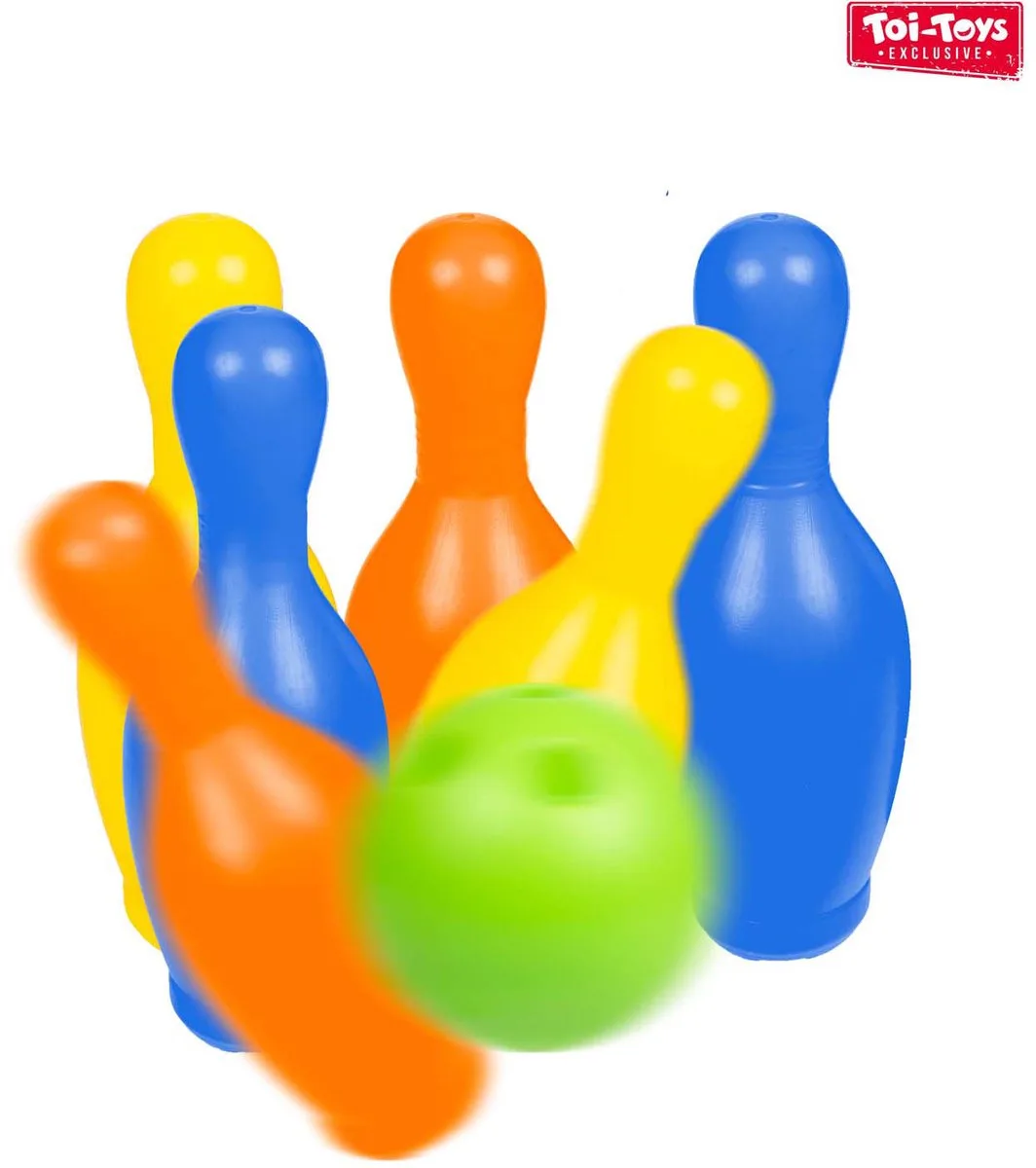 Bowlingset Gekleurd, 7dlg. de Toi-Toys en Multicolore – photo du produit