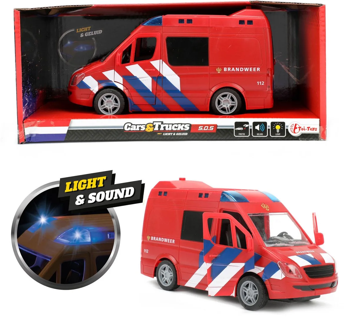 Brandweerwagen met Licht en Geluid von Toi-Toys in Rot – Produktfoto