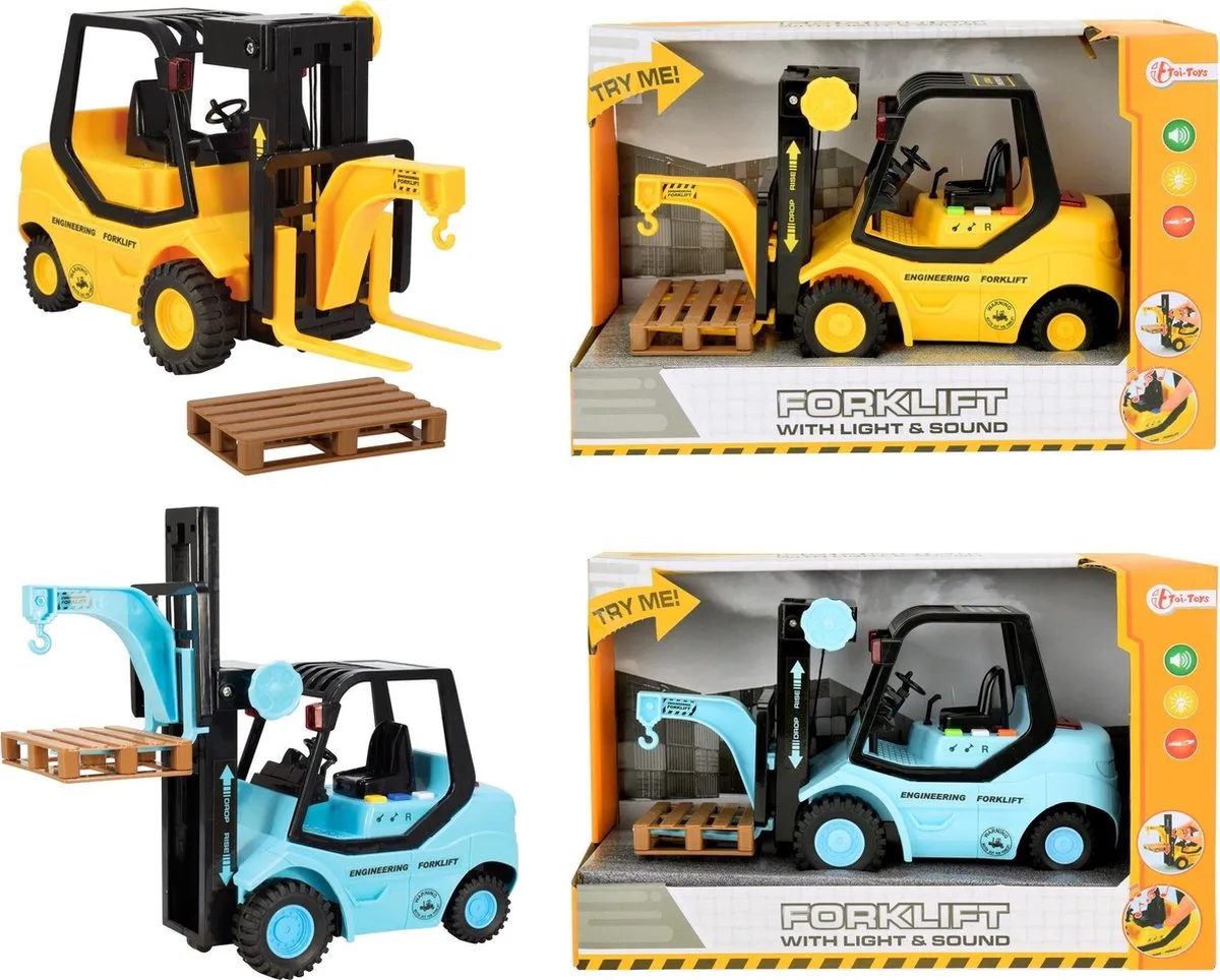 Cars and Trucks Vorkheftruck frictie met licht en geluid (24083Z-ASS) från Toi-Toys i Flerfärgad – produktbild
