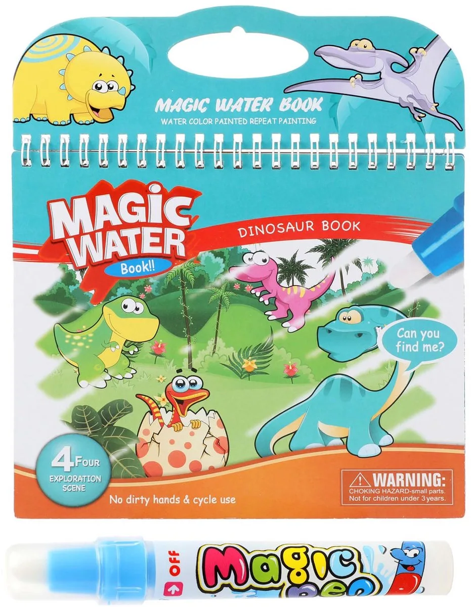 Creativity Kleuren met Water Dino met Stift van Toi-Toys in Meerkleurig – productfoto