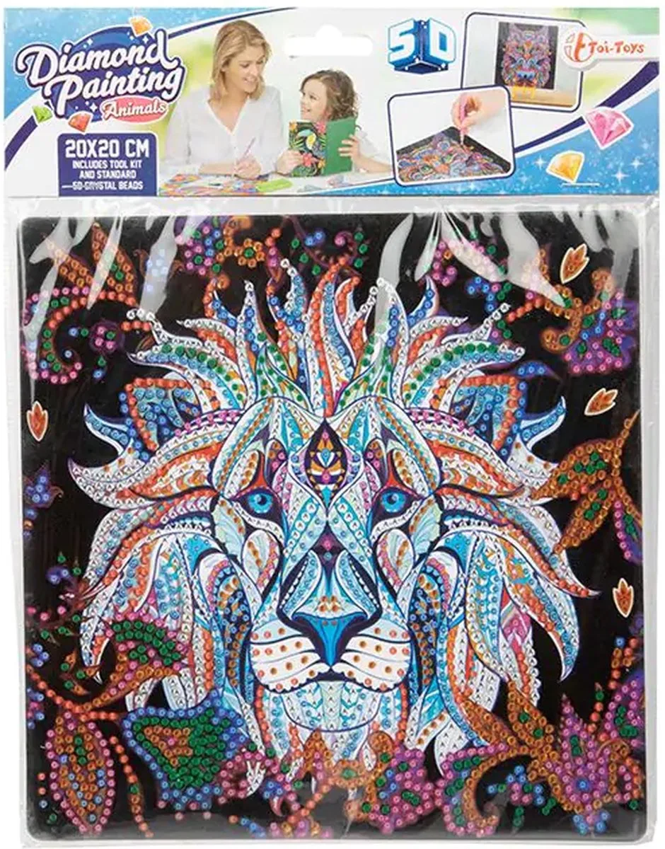 Diamond painting - Dieren - Creatief - extra glans - 20 x 20cm - complete set von Toi-Toys in Leeuw – Produktfoto