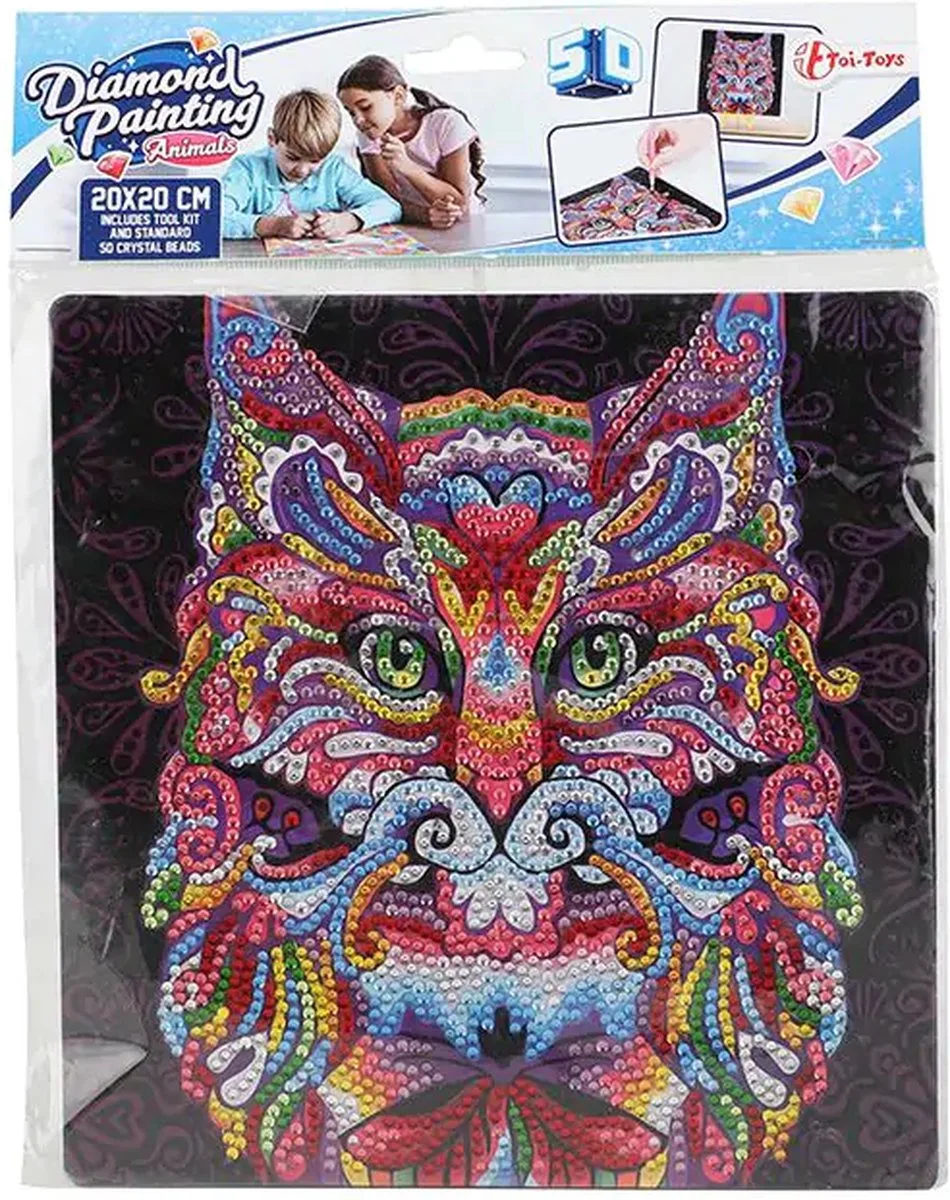 Diamond painting - Kat - Dieren - Creatief - extra glans - 20 x 20cm - complete set von Toi-Toys in Katten – Produktfoto