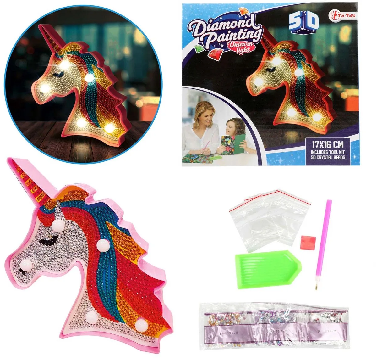 Diamond Painting Lamp Eenhoorn de Toi-Toys en Multicolore – photo du produit