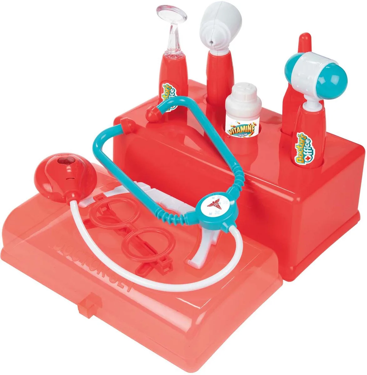 Dokterskoffer Rood met Accessoires, 7dlg. de Toi-Toys en Multicolore – photo du produit