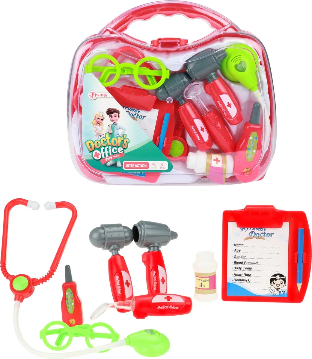 Doktersset met Stethoscoop in Koffer, 8dlg. von Toi-Toys in Mehrfarbig – Produktfoto