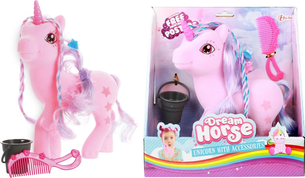 Dream Horse Unicorn 23 CM met accessores | Eenhoorn | Regenboog | Rainbow | Unicorn van Toi-Toys in Meerkleurig – productfoto