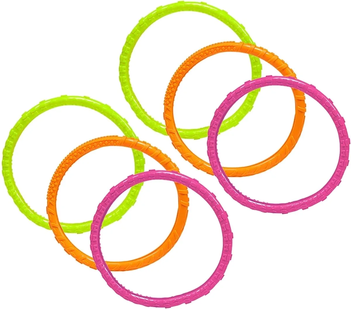 Duikringen zwembad speelgoed - set van 6x - verschillende kleuren - kunststof van Toi-Toys in Meerkleurig – productfoto
