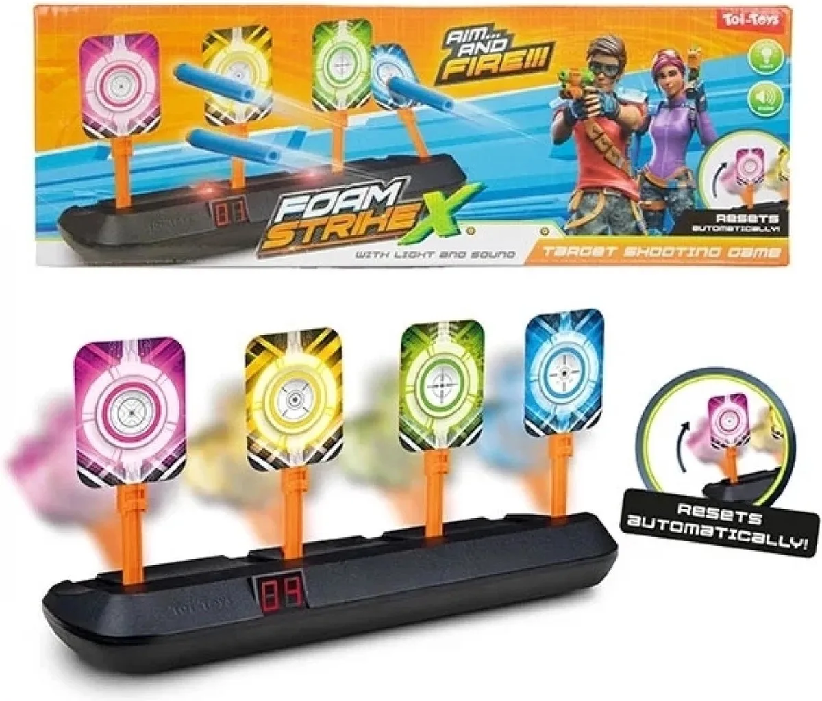 Foam Strike X Target Shooting Game - Scoor punten - Met geluidseffecten - Werk voor alle foam geweren de Toi-Toys en Multicolore – photo du produit