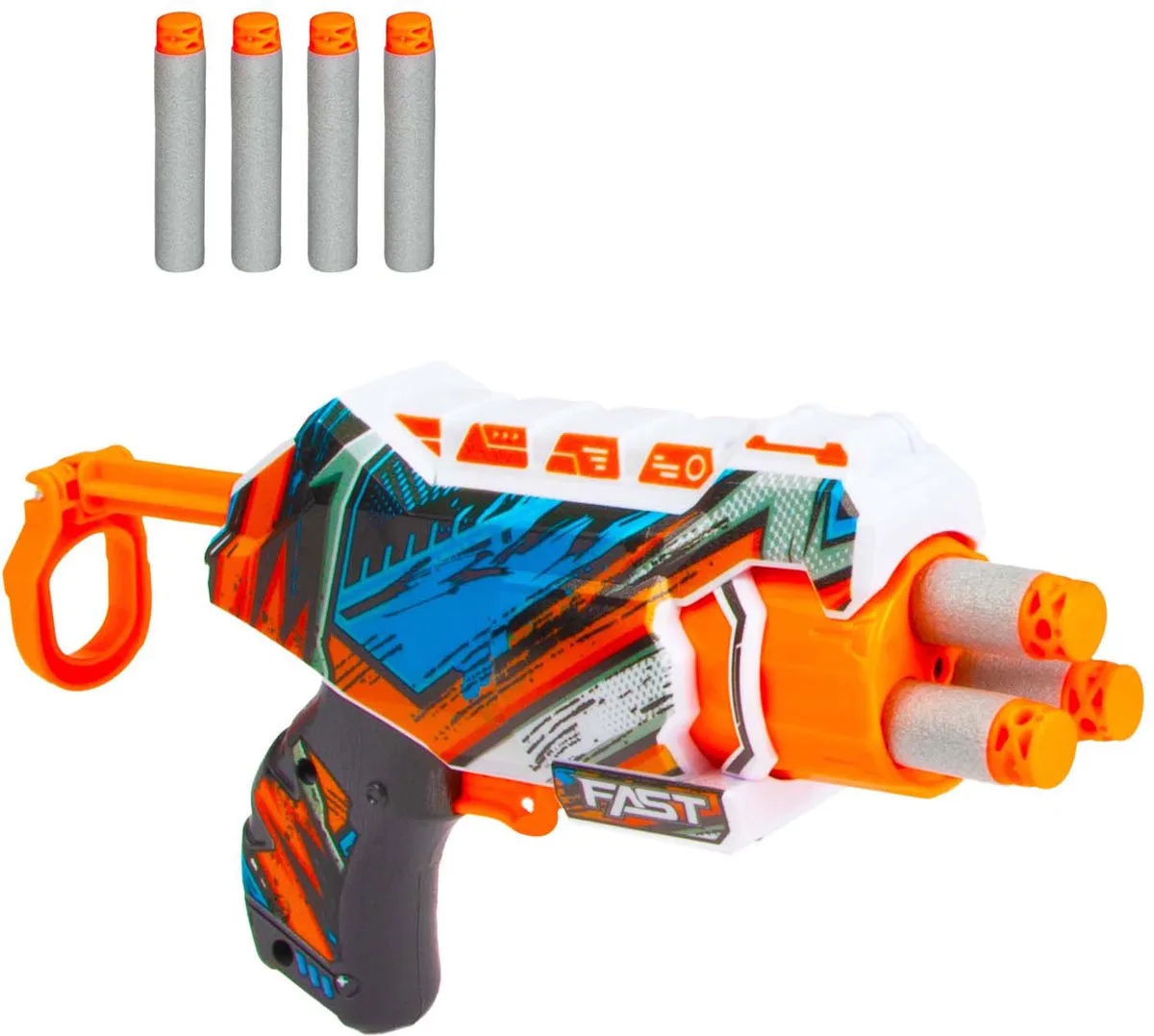 Foam Strikex Afschietpistool Nano Blaster met 4 Foampijlen fra Toi-Toys i Flerfarvet – produktbillede