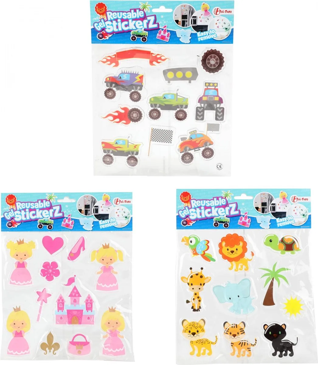Gelstickers Reusable Prinsessen Meisjes 10-delig de Toi-Toys en Rose – photo du produit